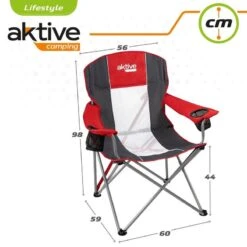 AKTIVE - Chaise De Camping XL Avec Porte-Gobelet -Célèbre Camping Magasin aktive chaise de camping xl avec porte gobelet 5