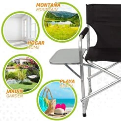 AKTIVE - Chaise Pliante Avec Table Amovible -Célèbre Camping Magasin aktive chaise pliante avec table amovible 4