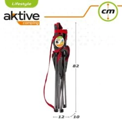 AKTIVE - Chaise Pliante Camping 64,50x49,50x82 Cm, Gris Foncé Et Rouge -Célèbre Camping Magasin aktive chaise pliante camping 6450x4950x82 cm gris fonce et rouge 6