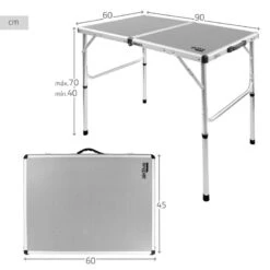 AKTIVE - Table De Camping Pliante, Réglable En 2 Hauteurs, 90x60x40/70 Cm, Gris 10 AKTIVE - Table De Camping Pliante, Réglable En 2 Hauteurs, 90x60x40/70 Cm, Gris -Célèbre Camping Magasin aktive table de camping pliante reglable en 2 hauteurs 90x60x4070 cm gris 3