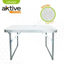AKTIVE - Table Pliante . Table Basse Blanche En Aluminium - 40x60x40 Cm -Célèbre Camping Magasin aktive table pliante table basse blanche en aluminium 40x60x40 cm 2