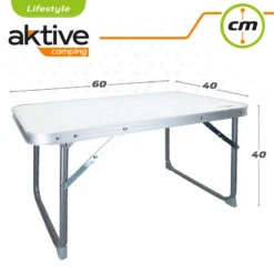 AKTIVE - Table Pliante . Table Basse Blanche En Aluminium - 40x60x40 Cm -Célèbre Camping Magasin aktive table pliante table basse blanche en aluminium 40x60x40 cm 3