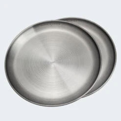 Assiette Plate De Camping | Diamètre Env. 23 Cm | Acier Inox | 2 Assiettes -Célèbre Camping Magasin assiette plate de camping diametre env 23 cm acier inox 2 assiettes 2