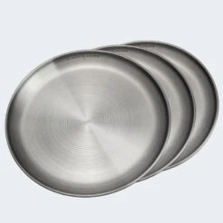Assiette Plate De Camping | Diamètre Env. 23 Cm | Acier Inox | 3 Assiettes -Célèbre Camping Magasin assiette plate de camping diametre env 23 cm acier inox 3 assiettes 2