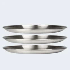 Assiette Plate De Camping | Diamètre Env. 23 Cm | Acier Inox | 3 Assiettes -Célèbre Camping Magasin assiette plate de camping diametre env 23 cm acier inox 3 assiettes 6