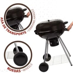 Barbecue Portable Rond Au Charbon De Bois Avec Couvercle Aktive -Célèbre Camping Magasin barbecue portable rond au charbon de bois avec couvercle aktive 5