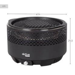 Barbecue Rond Noir Sans Fumée 2 En 1 Ø34 Cm Aktive -Célèbre Camping Magasin barbecue rond noir sans fumee 2 en 1 o34 cm aktive 3