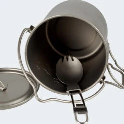 Batterie De Cuisine De Camping Set | Casseroles + Fourchette/Cuillère | Titane -Célèbre Camping Magasin batterie de cuisine de camping set casseroles fourchettecuillere titane 2