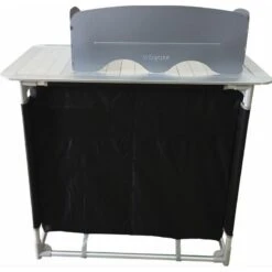 BAYASUN Meuble De Cuisine 4 Étagères Pieds Réglables Gris -Célèbre Camping Magasin bayasun meuble de cuisine 4 etageres pieds reglables gris 4