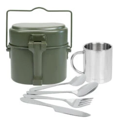 Camping Batterie De Cuisine, Tasse Isotherme & Couverts | Acier Inox & Aluminium