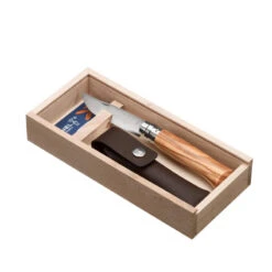Coffret Couteau Opinel Randonnée Numéro 8 En Bois D'olivier, Avec Son étui Cuir -Célèbre Camping Magasin coffret couteau opinel randonnee numero 8 en bois dolivier avec son etui cuir 2
