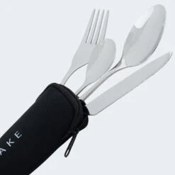 Couverts De Camping Set | Fourchette, Couteau, 2 Cuillères | Incl. Sac | Acier -Célèbre Camping Magasin couverts de camping set fourchette couteau 2 cuilleres incl sac acier 3