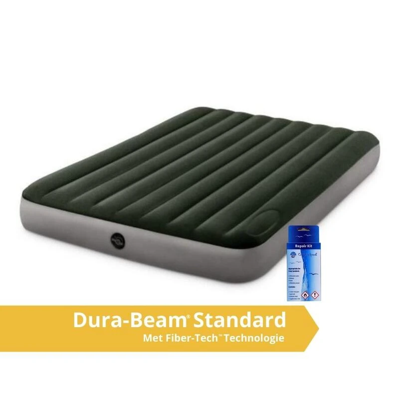 Intex Downy Queen Airbed - Lit Gonflable - 203x152x25cm - Avec Accessoires 1 Intex Downy Queen Airbed - Lit Gonflable - 203x152x25cm - Avec Accessoires