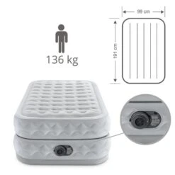 Intex Matelas Gonflable - 1-Person - 99 X 191 X 51 Cm - Gris -Célèbre Camping Magasin intex matelas gonflable 1 person 99 x 191 x 51 cm gris 3