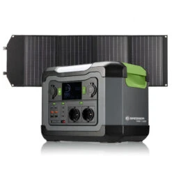 KIT Batterie Externe Portable 1200 W + Panneau Solaire 120 W Bresser, Camping