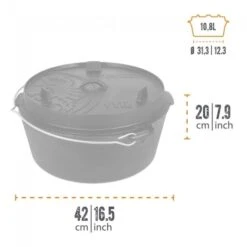 Petromax Dutch Oven FT12-12QT - Sans Pieds -Célèbre Camping Magasin petromax dutch oven ft12 12qt sans pieds 2