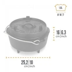 Petromax Dutch Oven FT3-3QT - Avec Pieds -Célèbre Camping Magasin petromax dutch oven ft3 3qt avec pieds 3