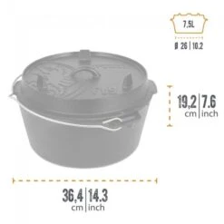 Petromax Dutch Oven FT9-9QT (Sans Pieds) Set - Poêle + Levier De Couvercle + -Célèbre Camping Magasin petromax dutch oven ft9 9qt sans pieds set poele levier de couvercle 2