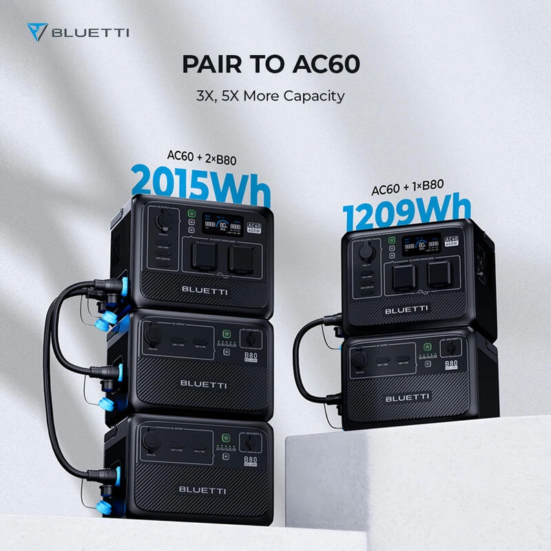 Station Électrique Portable BLUETTI AC60+B80+PV120 Pour Camping 6 Station Électrique Portable BLUETTI AC60+B80+PV120 Pour Camping – Image 6