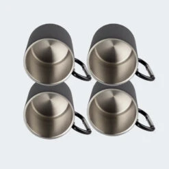 Tasse Thermique De Camping 300 Ml | Mousqueton | Acier Inoxydable | 4 Gobelets -Célèbre Camping Magasin tasse thermique de camping 300 ml mousqueton acier inoxydable 4 gobelets 3