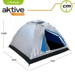 Tente 4 Hommes 205x205x130 Cm Aktive -Célèbre Camping Magasin tente 4 hommes 205x205x130 cm aktive 2