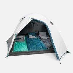 Quechua Tente De Camping - MH100 - 3 Places - Fresh & Black -Célèbre Camping Magasin tente de camping mh100 3 places fresh and black 4