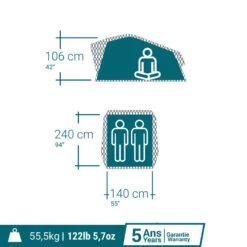 Quechua TENTE DE TOIT MH500 FRESH & BLACK 2P -Célèbre Camping Magasin tente de toit mh500 fresh and black 2p 3