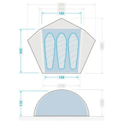Tente Dôme De Trekking - 3 Places - MT900 -Célèbre Camping Magasin tente dome de trekking 3 places mt900 2