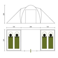 Tente Dôme Hammerfest 4 Sleeper Protect - Sol Cousu - 4 Pers - 2 Cabines Noires -Célèbre Camping Magasin tente dome hammerfest 4 sleeper protect sol cousu 4 pers 2 cabines noires 6