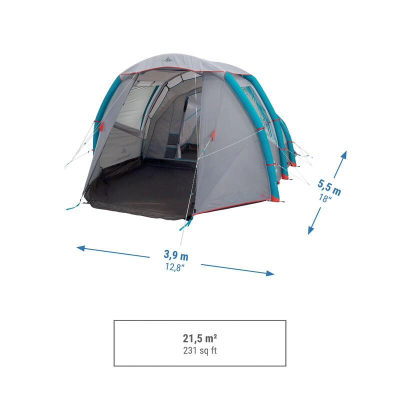 Quechua Tente Gonflable De Camping - Air Seconds 4.1 - 4 Personnes - 1 Chambre 3 Quechua Tente Gonflable De Camping - Air Seconds 4.1 - 4 Personnes - 1 Chambre – Image 3