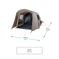 Quechua Tente Gonflable De Camping - AirSeconds 4.2 Polycoton - 4 Personnes - 2 Chambres -Célèbre Camping Magasin tente gonflable de camping airseconds 42 polycoton 4 personnes 2 chambres 2