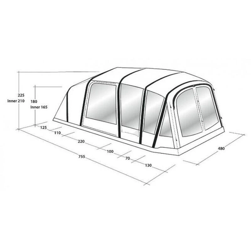 Tente Gonflable Outwell Jacksondale 7PA 2 Tente Gonflable Outwell Jacksondale 7PA – Image 2